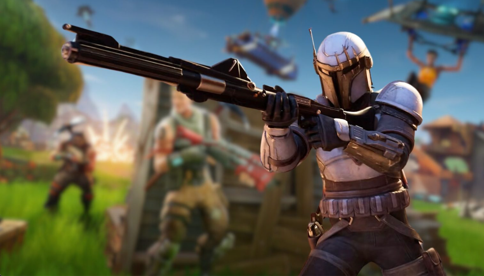 Mandalorian Clan Have Navigated their way to the Fortnite Chapter 6 Season 3 Island 4 hireable Mandalorian Warriors Epic Games Mandalorian skin